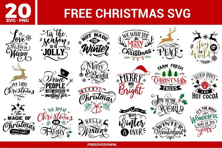 20 free christmas svg designs