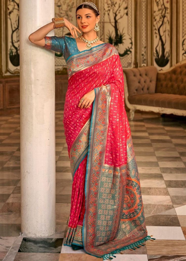 This exquisite Woven Banarasi Saree epitomizes timeless elegance and rich heritage. Crafted with intricate zari work, the luxurious silk fabric shimmers with every movement. Perfect for weddings and grand celebrations, it showcases a blend of traditional craftsmanship and contemporary design. Drape yourself in this regal masterpiece for an unforgettable, sophisticated look. --------------------------------- S A R E E ● D E T A I L S --------------------------------- ● Fall and Edging : Done ● Tassel : See in Option ● Petticoat : On request Extra Charges ● Drapping Saree (Ready to wear) : On Request Extra Charges ● Blouse : Matching Unstitched Piece (See in option) ● Occasion : Wedding, Party, Festive, Function ● Type: Bollywood ● Includes : 1 Saree, 1 Blouse Piece ● Saree length : 5.5 mete Drapping Saree, Handloom Weaving, Weaving Designs, Banarasi Silk Saree, Red Saree, Silk Saree With Blouse, Banarasi Saree, Zari Work, Blouse Material