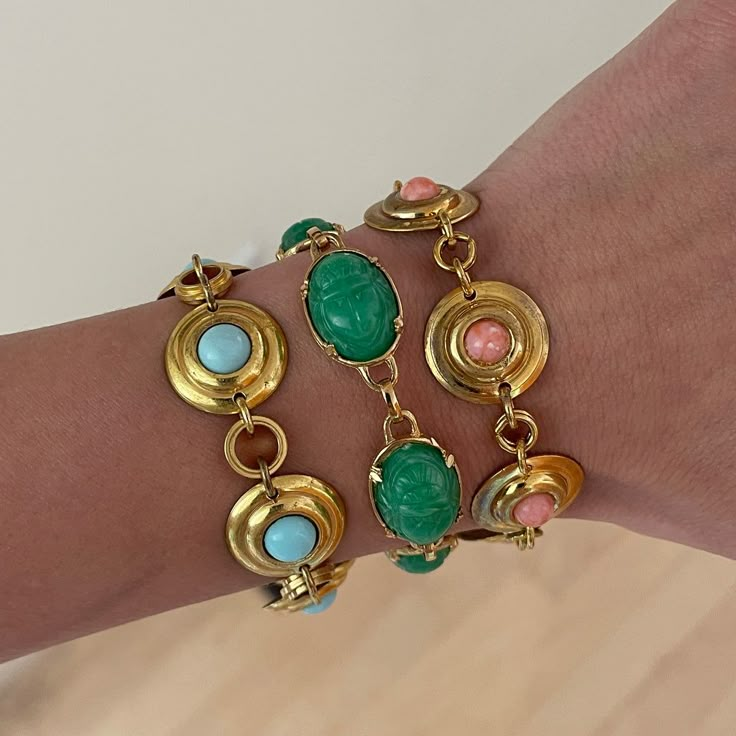 Deadstock Gold Plated Scarab Bracelet – The Sage Vintage Scarab Bracelet, Bling Ring, Girls Holiday, Chunky Bracelet, Euro Summer, Gold Plated Bracelet, Dope Jewelry, Classy Jewelry, Accessories Ideas