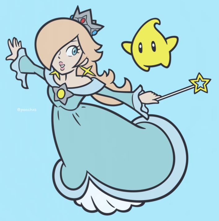 a drawing of a princess flying with a wand