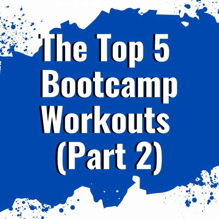 the top 5 bootcamp workouts part 2 is shown in blue and white