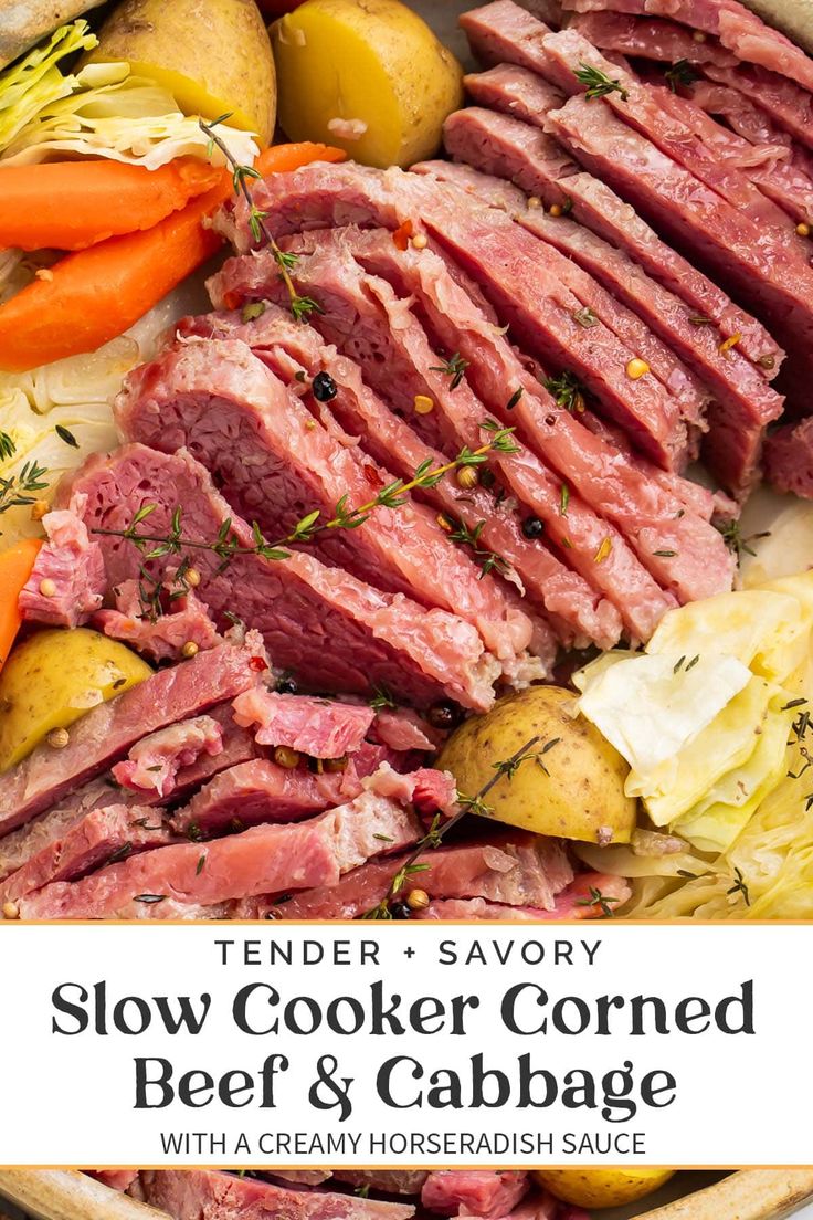 tender savory slow cooker corned beef and cabbage