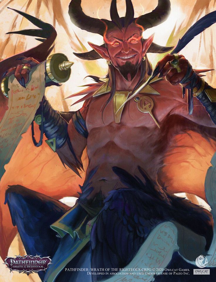 an image of a demon with horns on his head and two swords in his hands