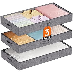 three drawers with shirts in them and the number 5 on each drawer below it for storage