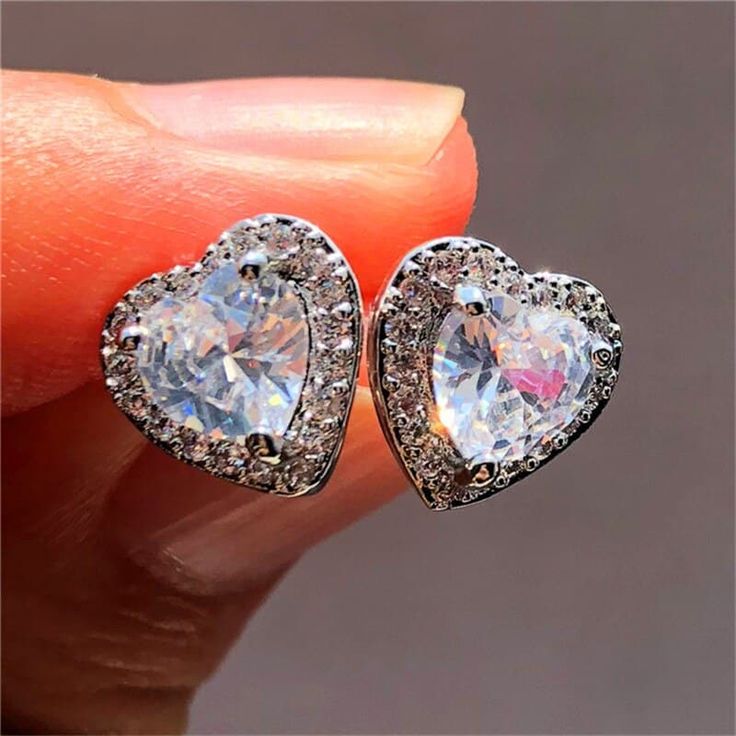 Our long-awaited arrival is here! You will look and feel beautiful when you wear your elegant heart-shaped earrings. Get them before they're gone! Vintage Wedding Jewelry, Stud Earrings For Men, Sapphire Earrings Studs, White Studs, Sapphire Studs, Classic Earrings, Punk Jewelry, Stud Jewelry, Stone Studs