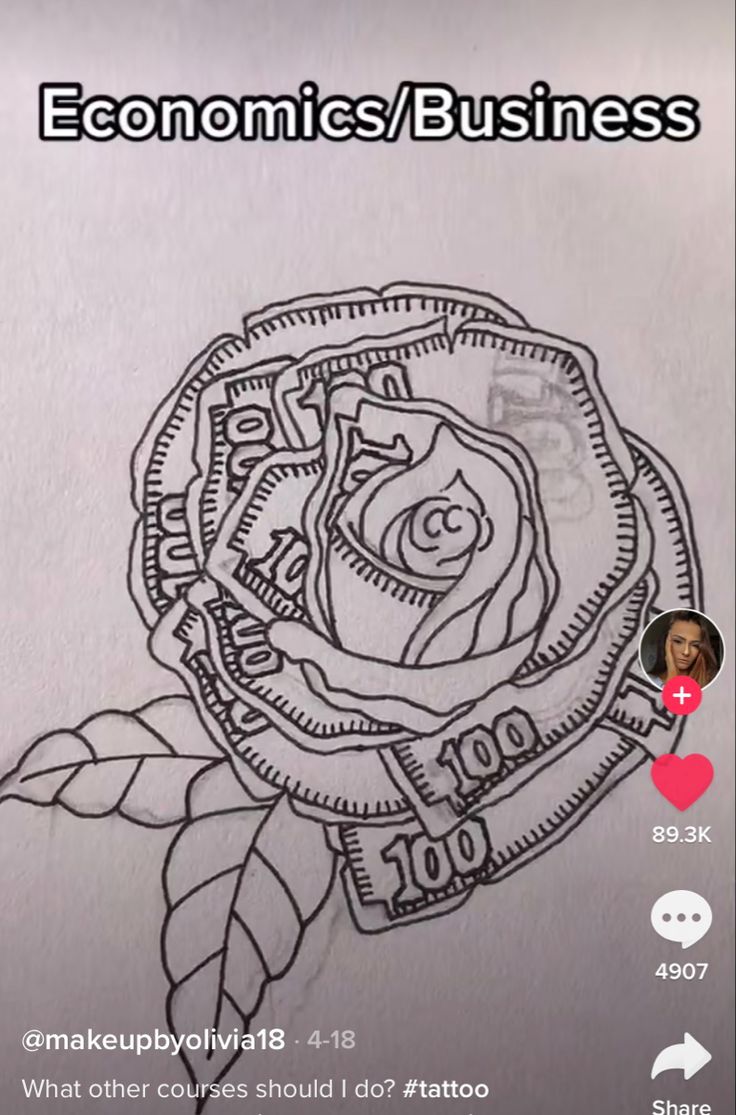 an image of a rose with money on it