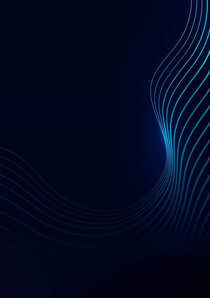 an abstract blue background with wavy lines on the left and right sides, as well as dark