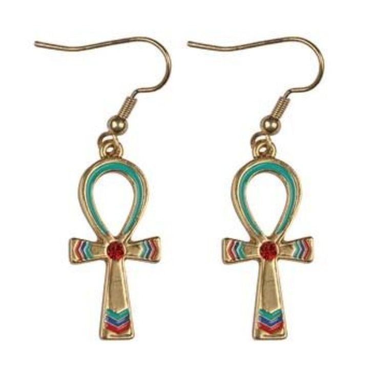 Ankh Earrings - Magick Magick.com Ankh Earrings, Ankh Symbol, Egyptian Jewelry, Magical Jewelry, Gold Jewellery Design, Ancient Egyptian, Crystal Jewelry, Beautiful Earrings, Egypt