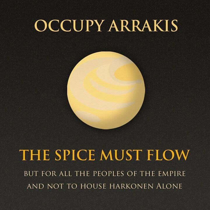 the spice must flow by occupy araki's book cover is yellow and black