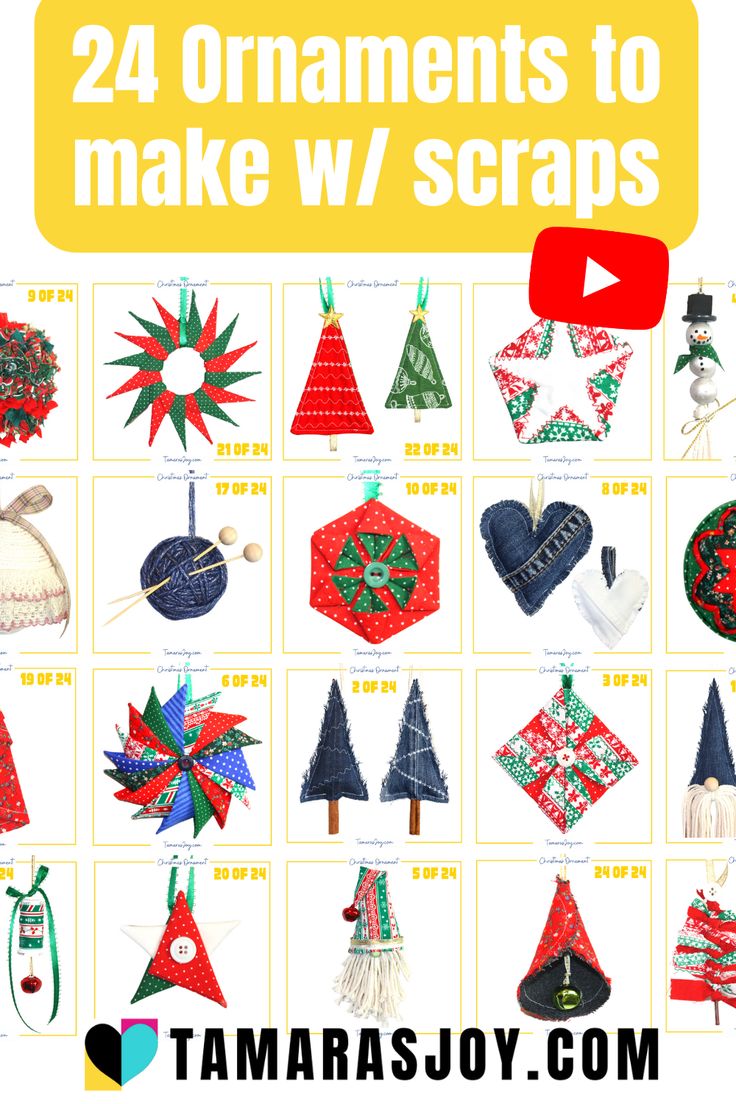 an image of christmas ornaments to make with scraps