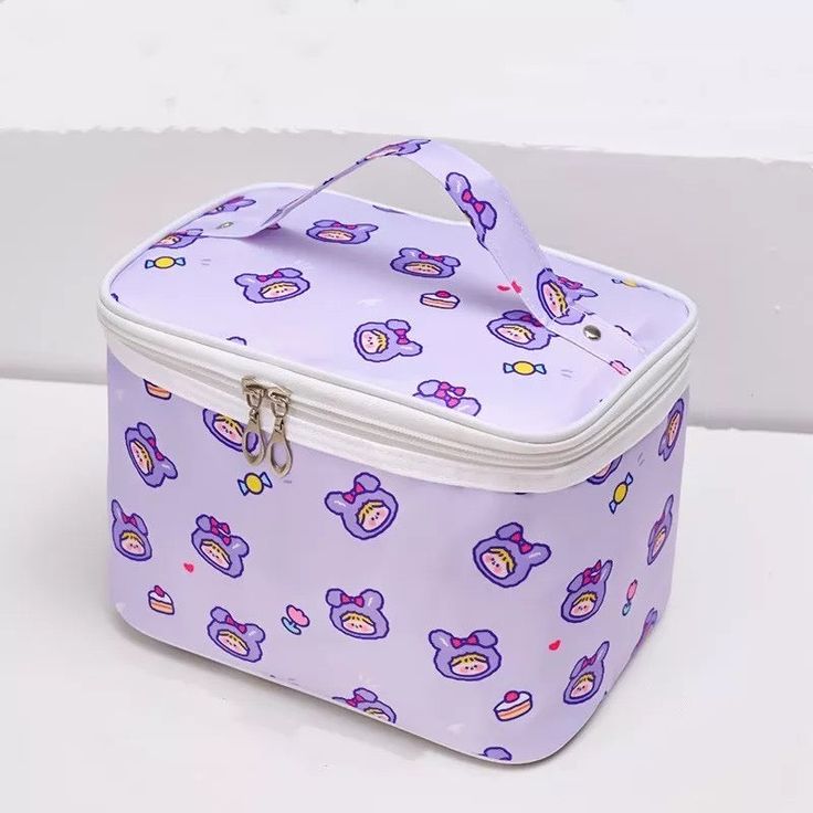 Oh, sweetheart! You need this bag in your collection! It's perfect for travel, toiletries, or carrying a few of your must-have beauty essentials. This cosmetic bag has plenty of room for storage, a carrying handle, and has a cute kawaii pattern with a metal zipper. Details: 23cm*17cm*15.3 cm metal zipper polyester Kawaii Travel Bag With Zipper Closure, Cute Rectangular Bag With Zipper Pouch, Kawaii Pouch Bag With Zipper Closure, Cute Rectangular Box Bag For Travel, Cute Large Capacity Box Bag For School, Cute Rectangular Cosmetic Bag For Travel, Kawaii Travel Pouch Bag, Cute Rectangular Box Bag With Large Capacity, Cute Rectangular Travel Pouch