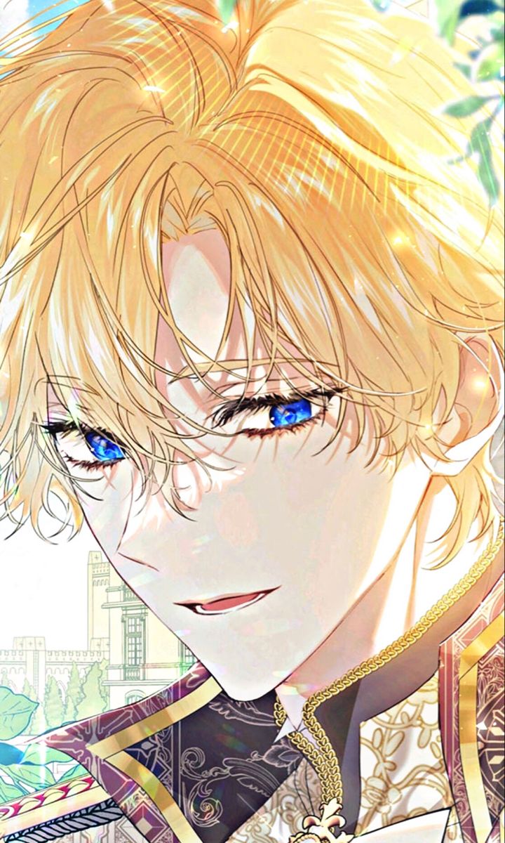 an anime character with blonde hair and blue eyes