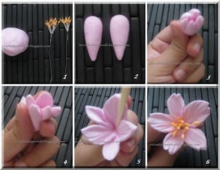 how to make fake flowers out of clay and paper machs - step by step instructions