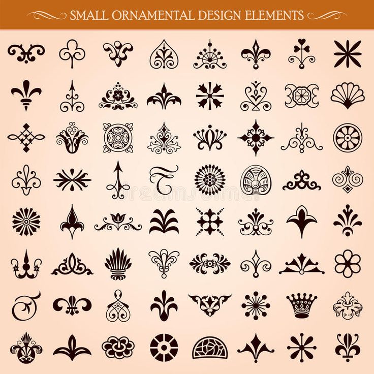 a large collection of ornamental design elements