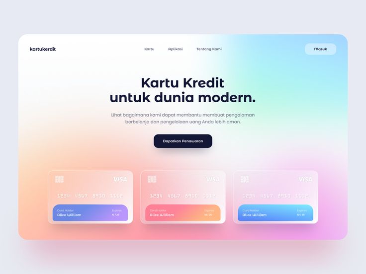 the landing page for an app designed to look like a website with different colors and shapes