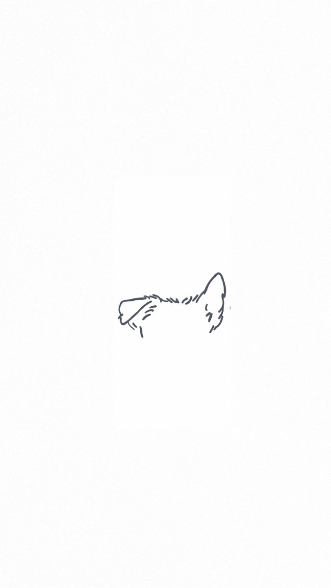 a black and white drawing of a dog's head with its paw in the air