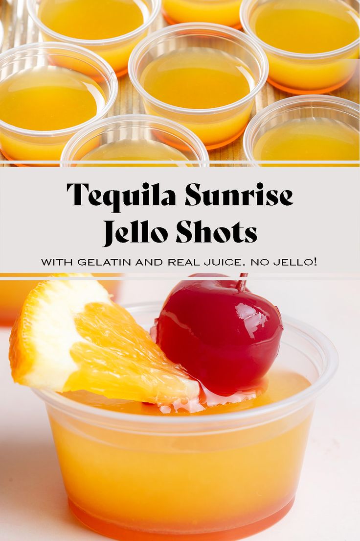 tequila sunrise jello shots with gelatin and real juice no jello