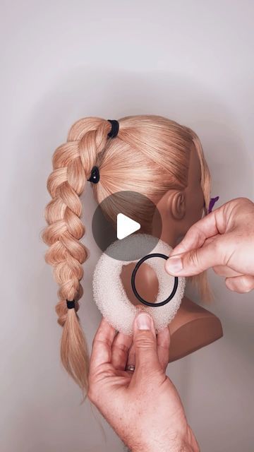 Hair Up Do, 2 Braids, Artistic Hair, Hair Art, Braid Styles, Hair Updos, Up Hairstyles, Pink Hair, Hair Hacks