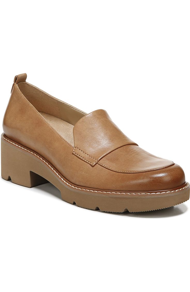 Naturalizer Darry Leather Loafer (Women) | Nordstrom Brown Platform Loafers With Lug Sole For Work, Fall Platform Loafers With Lug Sole And Synthetic Material, Modern Synthetic Platform Loafers With Lug Sole, Modern Platform Loafers With Lug Sole, Leather Platform Loafers With Textured Sole For Fall, Modern Brown Platform Loafers For Work, Fall Leather Platform Loafers For Workwear, Leather Platform Loafers For Fall Workwear, Trendy Leather Platform Loafers For Office