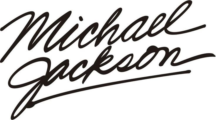 the words michael jackson written in cursive writing on a white background with black ink