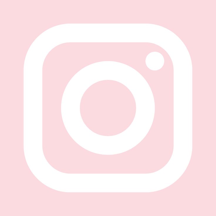 the instagram logo is shown in white on a pink background