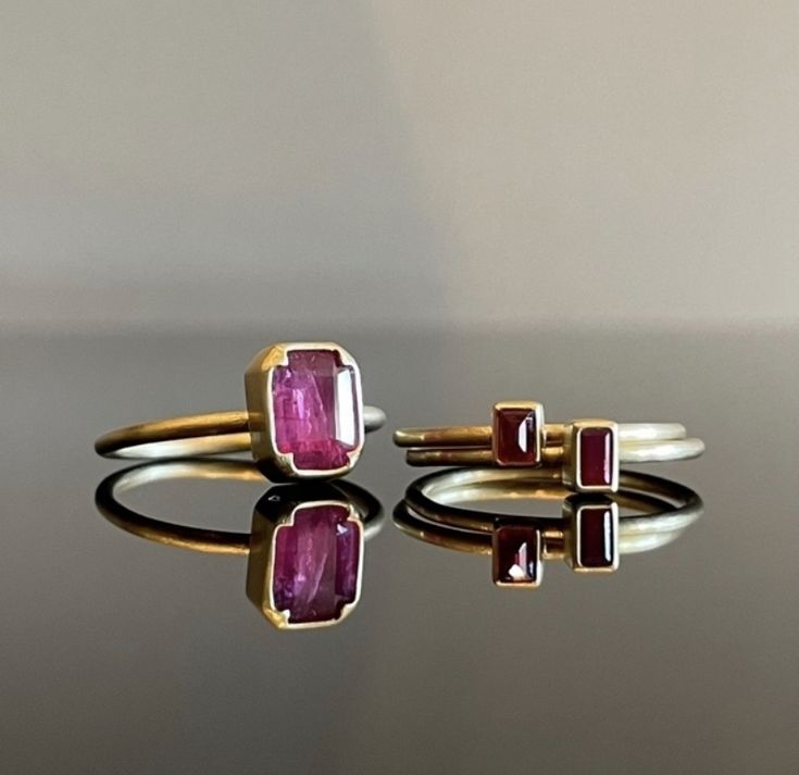 Rectangular Stone Ring, Gabriella Kiss, Rings Stones, Ruby Rings, Crystals Jewelry, Ruby Ring, Stone Settings, Stone Ring, Emerald Cut