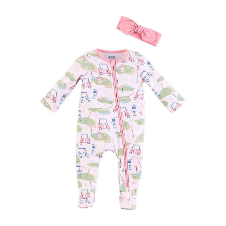 Pink Golf Baby Sleeper Set | Mud Pie Golf Girl, Golf Baby, Baby Girl Sleepers, Girls Golf, Girls Coming Home Outfit, Baby Sleepers, Little Outfits, Coming Home Outfit, Mud Pie