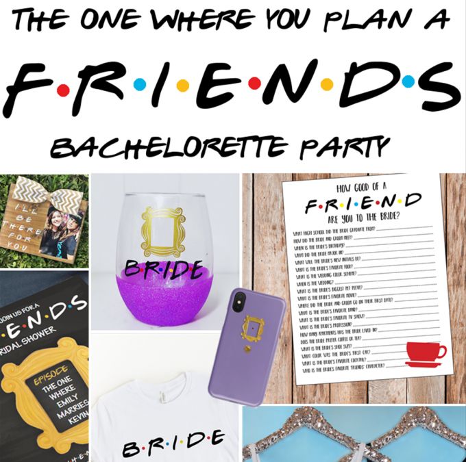 the one where you plan a friend's bachelor party is featured in this collage