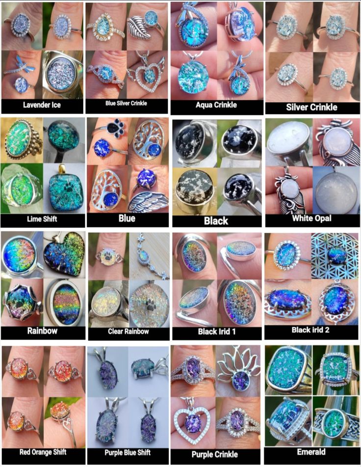 many different types of rings and pendants