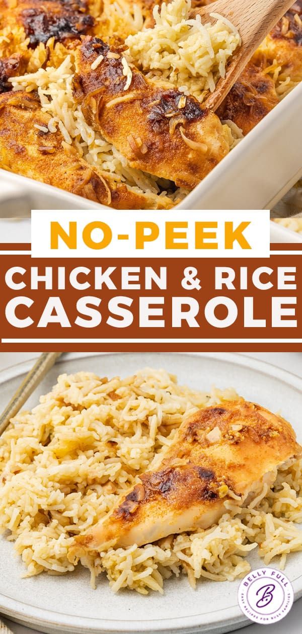 no - peek chicken and rice casserole is an easy weeknight dinner recipe