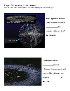 an image of the solar system and its surroundings, with text describing it in two different languages