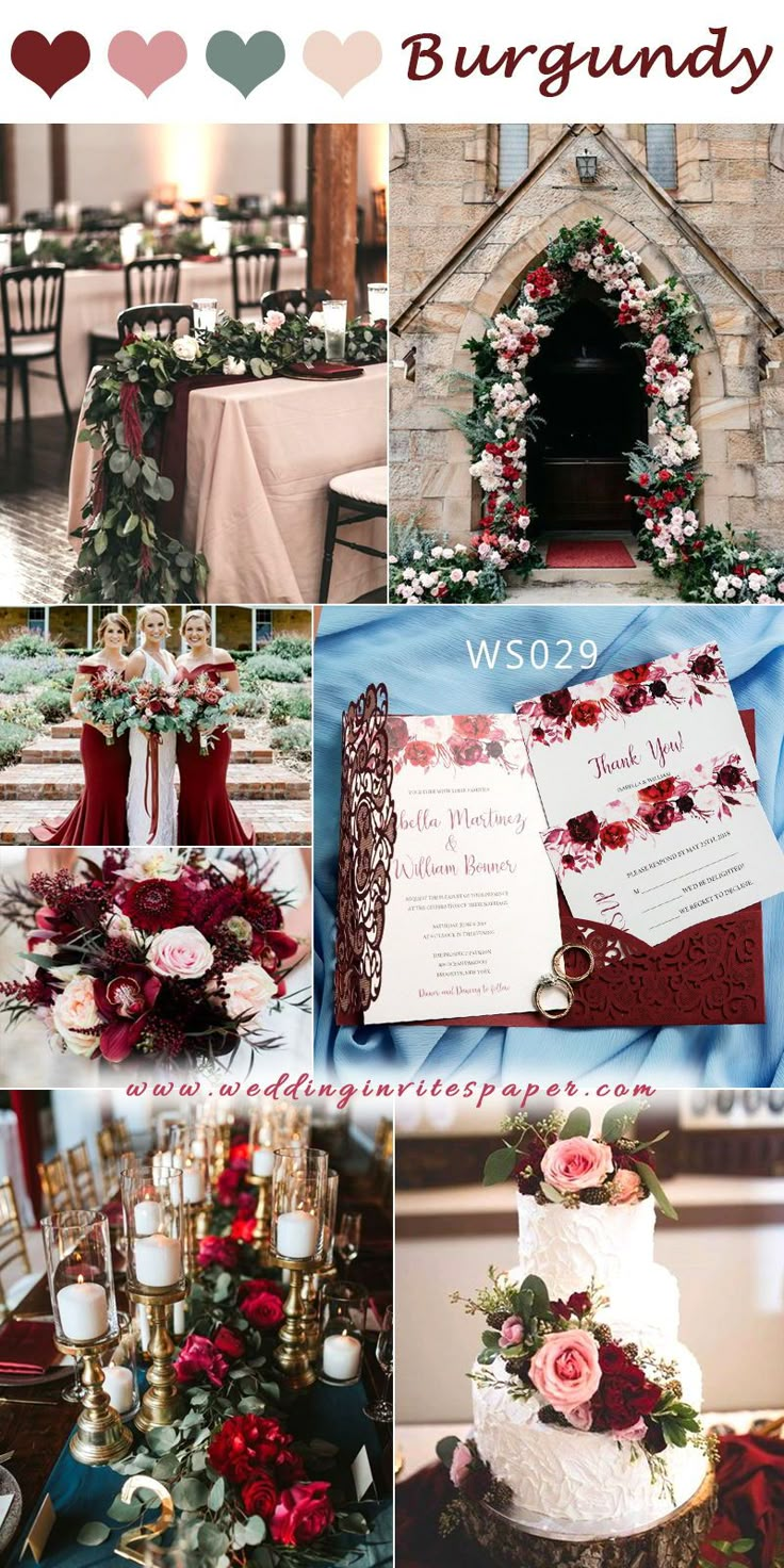 a collage of photos showing different types of wedding decorations