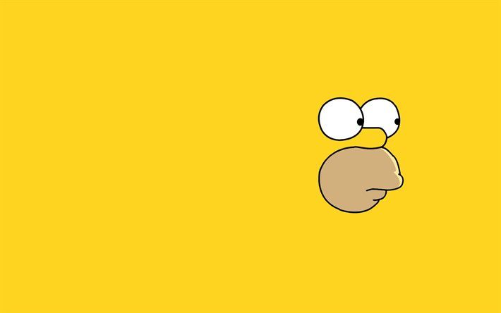 the simpsons face with big eyes and an angry look on it's face, against a yellow background