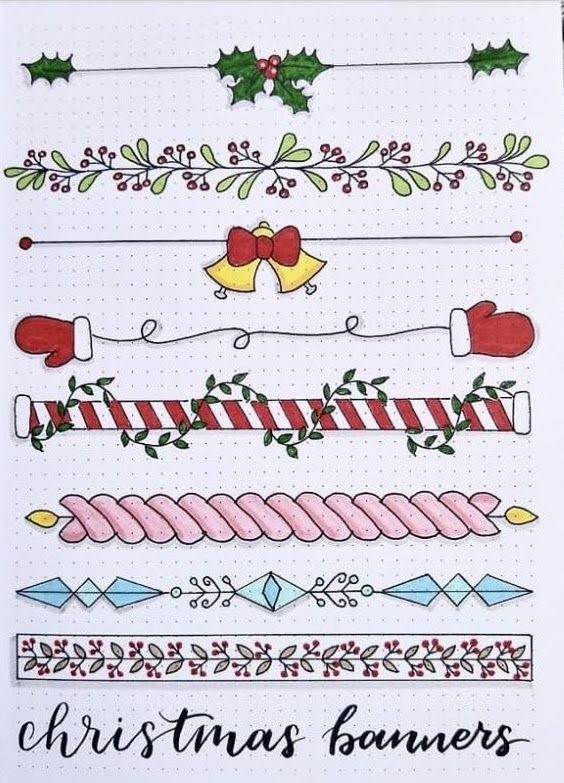 christmas borders with holly, bells and bows on them are featured in this handmade holiday card