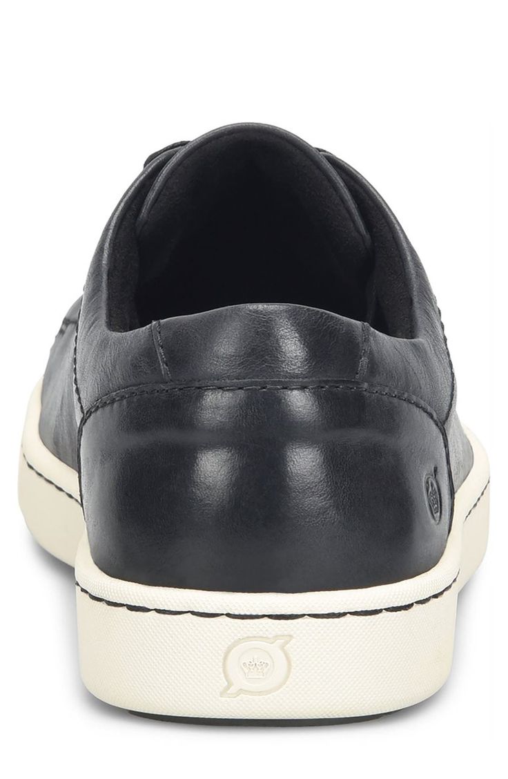 Hand-sewn Opanka construction ensures durability in a burnished leather sneaker built on a flexible foam footbed and grippy rubber sole. Lace-up style Removable, cushioned insole with arch support Made with hand-sewn Opanka construction: the upper is fastened to the outsole with an extended flange joined by stitching, providing flexibility and long-lasting durability with a handcrafted look Leather upper and lining/rubber sole Imported Black Moc Toe Sneakers With Cushioned Footbed, Comfortable Low-top Walking Shoes With Leather Footbed, Black Leather Sneakers With Ortholite Insole, Leather Sole Slip-on Walking Sneakers, Leather Sneakers With Cushioned Footbed And White Sole, Slip-on Walking Sneakers With Leather Sole, Casual Sneakers With Ortholite Insole And Moc Toe, Black Low-top Walking Shoes With Leather Footbed, Black Leather Moc Toe Sneakers