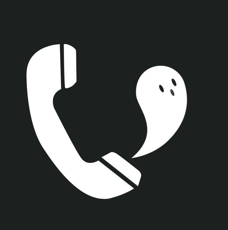 a phone icon with a ghost face on it