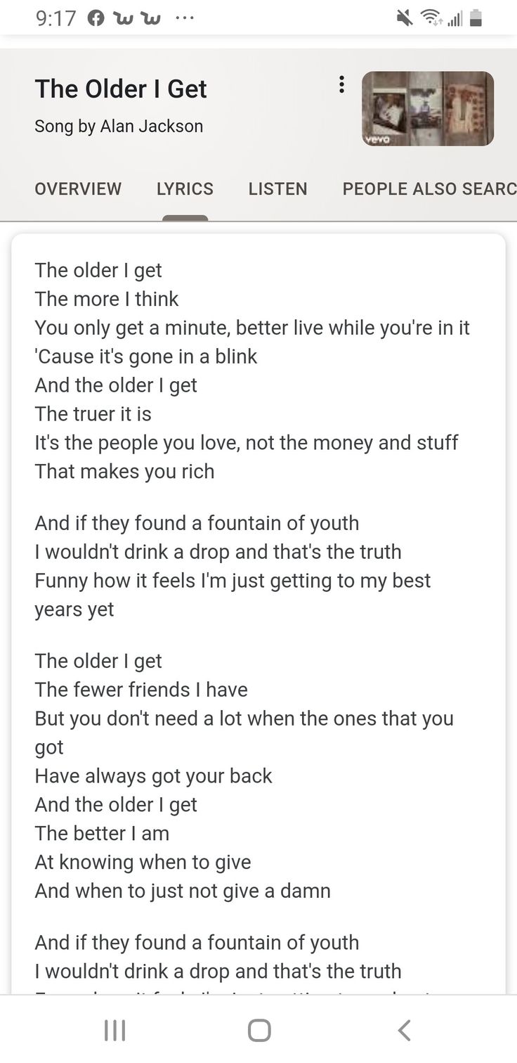 the older i got song by john jackson on an iphone screen, with text below it