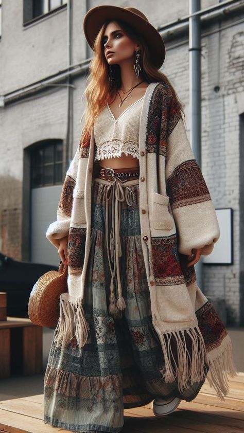 Spring Bohemian Outfits, Bohemian Cold Weather Outfits, Urban Boho Outfits, Boho Winter Outfits Hippie, Boho Style Photoshoot, Boho Indie Outfits, Boho Outfits Winter, Bohemian Winter Outfits, Bohemian Style Winter