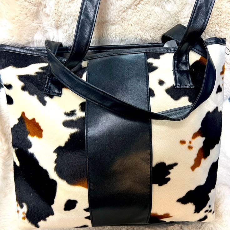 Super Adorable. Heard That Cow High Tote Bag! Never Used. Excellent Condition. Rectangular Cow Print Travel Bag, Cow Print Leather Bag For Daily Use, Black Bag With Cow Print For Everyday Use, Leather Cow Print Bag For Everyday Use, Trendy Cow Print Bags For Everyday Use, Casual Everyday Bag With Cow Print, Casual Cow Print Bags For Daily Use, Brown Cow Print Bag For Everyday Use, Brown Cow Print Bag