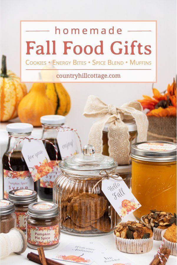 homemade fall food gifts with free printable tags