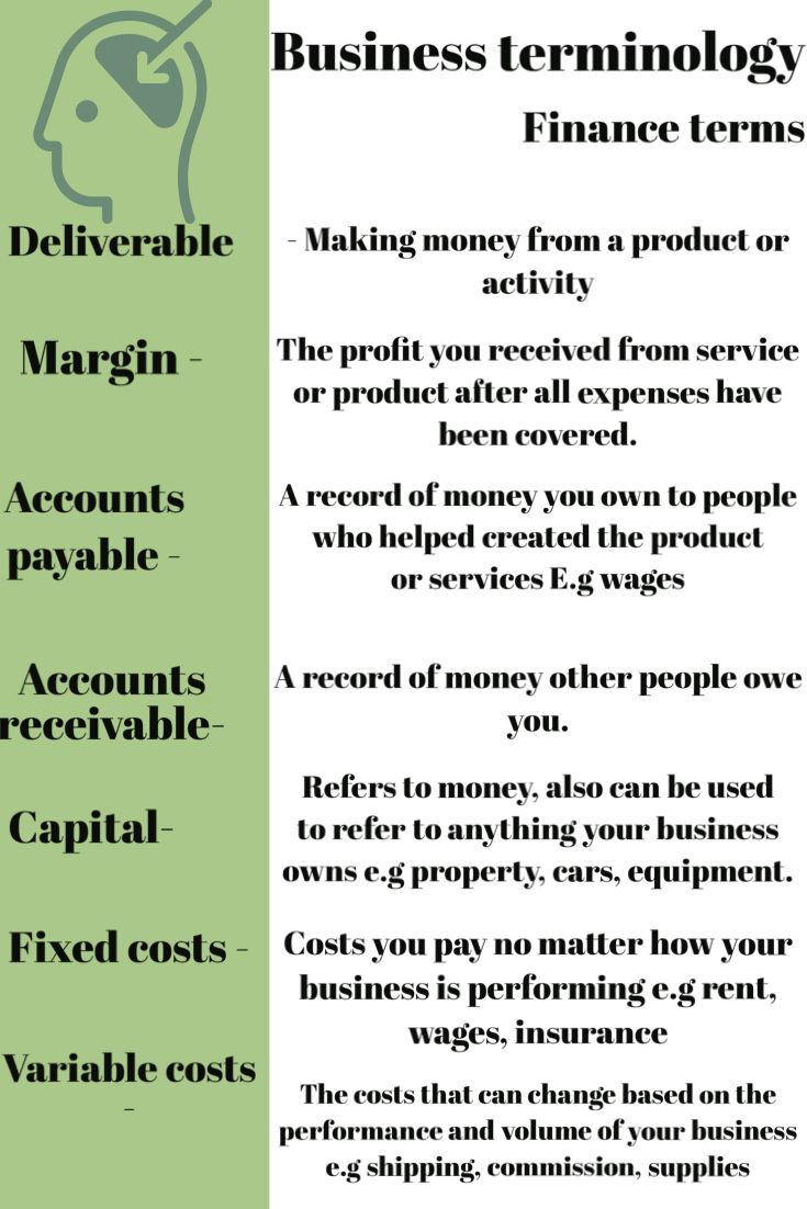 two different types of business terms and finance terms are shown in this graphic