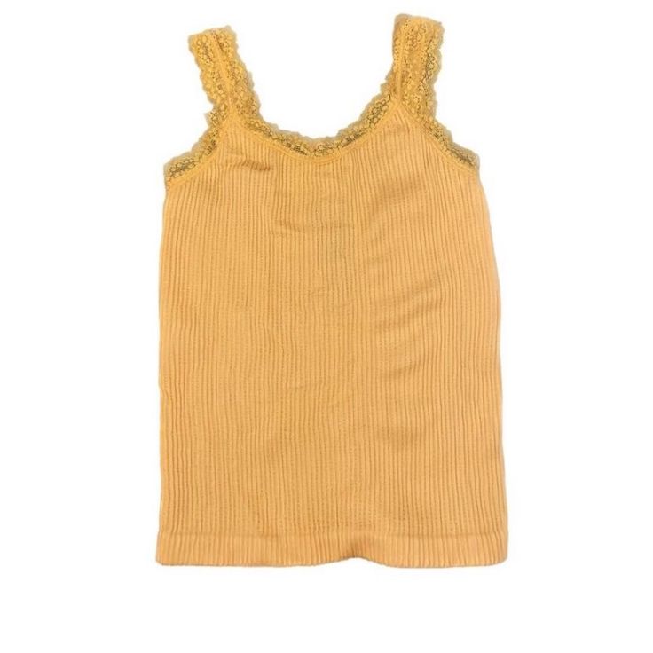 Material Is Thick And Stretchy. In The Pic, The Top Is A Bit Yellow But In Person It Is A Bright Orange. New Without Tags. Yellow Sleeveless Top With Lace Trim, Yellow Lace Trim Sleeveless Top, Spring Solid Color Tank Top With Lace Trim, Casual Yellow Tops With Lace Trim, Summer Solid Color Tops With Lace Trim, Trendy Lace Trim Tank Top For Spring, Forever 21 Cotton Stretch Tank Top, Fitted Cotton Tank Top By Forever 21, Forever 21 Fitted Cotton Tank Top