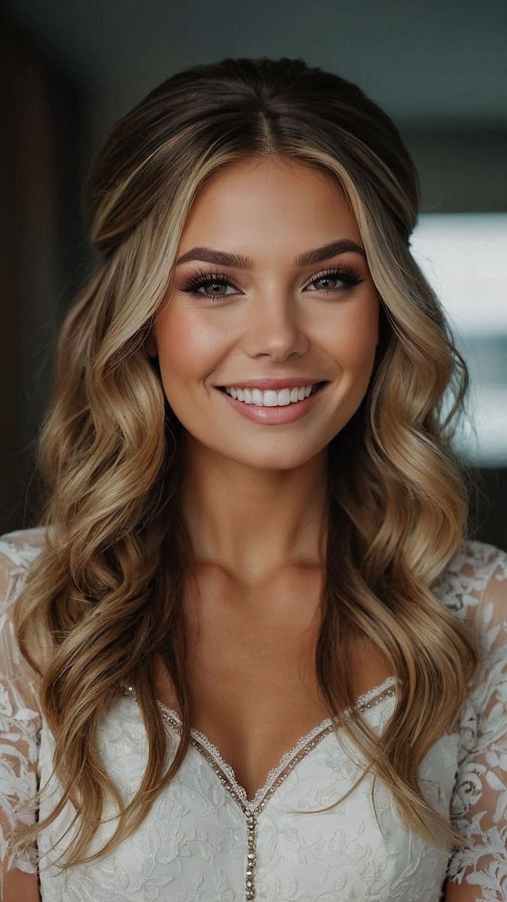 Looking for gorgeous bridesmaid hairstyles for long hair From simple half updos to boho-inspired updo curls we've rounded up a variety of stunning options for brunettes Whether you prefer loose curls easy wedding styles or half-up half-down braids these hairstyles are perfect for a simple and elegant look on your big day Hair Styles Wedding, Updo Curls, Bride Era, Bridesmaid Hairstyles For Long Hair, Half Up Half Down Wedding Hair, Bridemaids Hairstyles, Curled Updo, Bridesmaid Updo, Bridal Party Hair