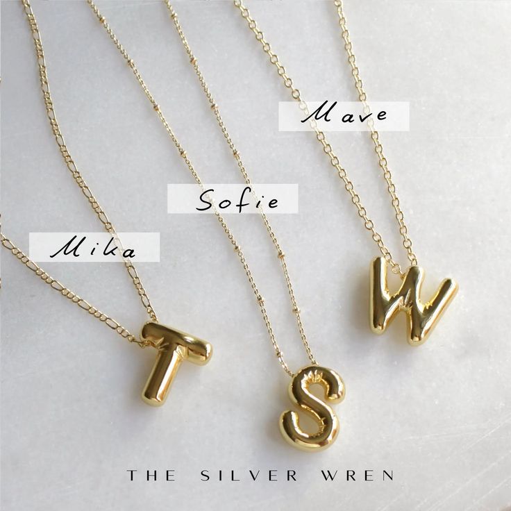 Trendy and chic this bubble letter necklace for women is made for everyday! This will be your new favorite personalized jewelry! Wear your favorite initial on dainty gold chain, perfect for a gift too! •14kt gold over brass letter pendant•14kt gold chain in your choice of style •Letter is suspended from a corner Wonderful for layering! Trendy Gold Charm Necklaces For Personalized Gift, Gold Trendy Initial Necklace, Trendy Initial Necklace For Gifts, Everyday 14k Gold Filled Initial Pendant Necklace, Trendy Everyday Initials Name Necklace, Everyday 14k Gold Filled Initial Necklace, Trendy Yellow Gold Initial Necklace For Everyday, Gold Charm Necklace With Letter Beads For Anniversary, Dainty Everyday Initial Necklace With Letter Beads