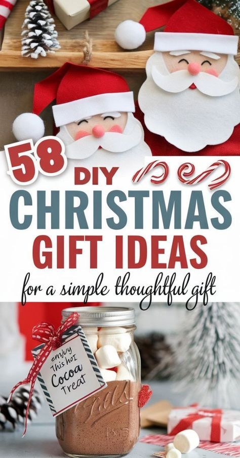 christmas gifts in a jar with the title overlay that reads 35 diy christmas gift ideas for a simple thoughtful gift