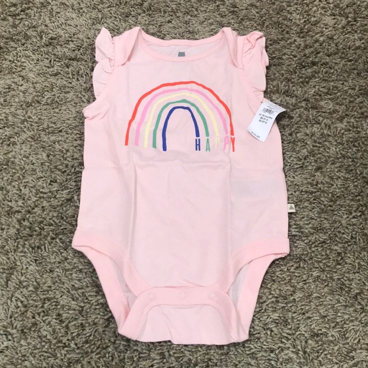 Gap Baby Onesie Pink Ruffle Sleeve Rainbow New With Tags Size 12-18 Months Pink Ruffle Sleeve Rainbow Happy Print Snap Closure 100% Cotton Gap Casual Onesie For Spring, Gap Casual Spring Onesie, Cotton Spring Onesie From Gap, Gap Cotton Onesie For Spring, Casual Cotton Onesie By Gap, Casual Gap Cotton Onesie, Gap Casual Cotton Onesie, Playful Cotton Bodysuit With Ruffles, Casual Pink Onesie With Ruffles