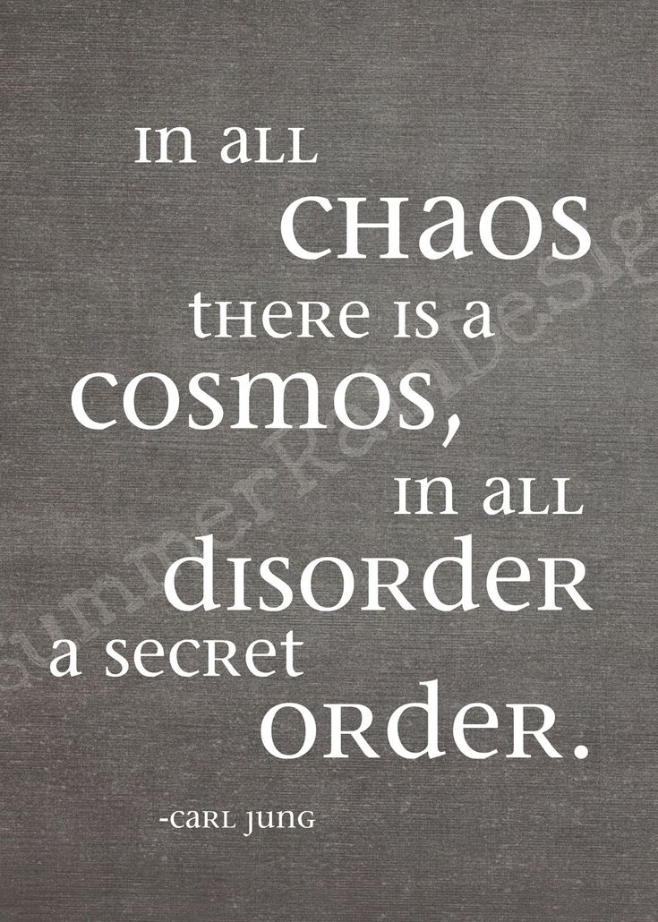 a quote on the back of a blackboard that says, i'm all chaos there is a cosmos, in all disorder