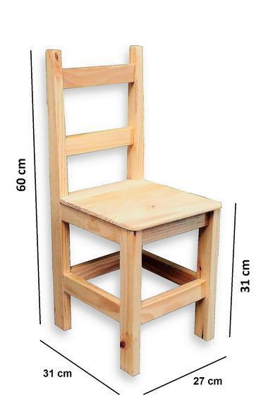 a wooden chair is shown with measurements