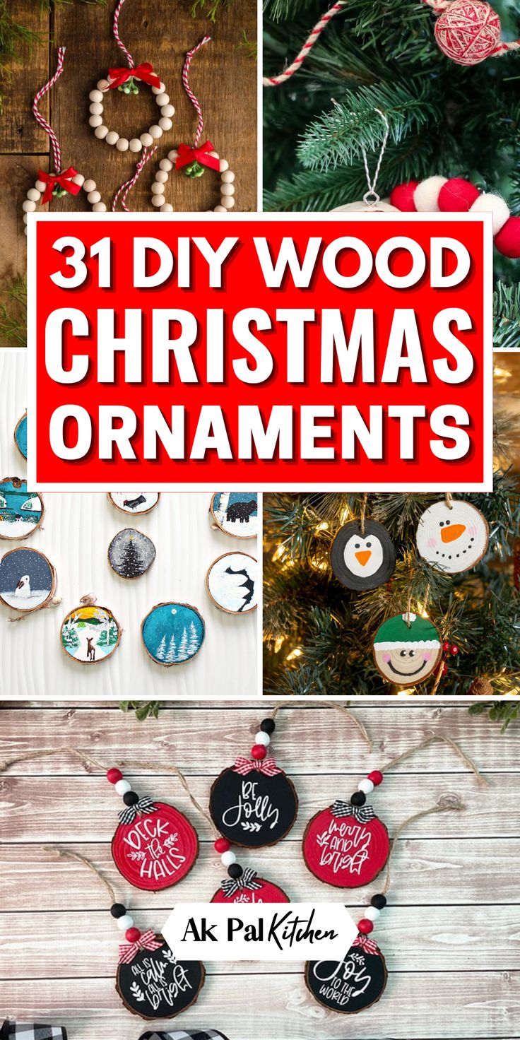 Add rustic charm to your Christmas decor with our creative collection of DIY Wood Christmas Ornaments. From wood slice ornaments to painted wood ornaments that add timeless elegance. Embrace the warmth of farmhouse Christmas decor and the timeless appeal of vintage wooden ornaments. Explore these DIY Christmas craft ideas and bring the beauty of nature to your Christmas tree with these natural, rustic adornments. Kids Wooden Christmas Ornaments, Popular Christmas Ornaments For 2023, Wooden Round Ornaments Wood Slices Diy, Flat Wood Ornaments, Round Christmas Ornaments Diy, Stencil Christmas Ornaments, Christmas Wood Rounds Diy, Decorate Wooden Ornaments, Diy Wooden Ornaments Kids