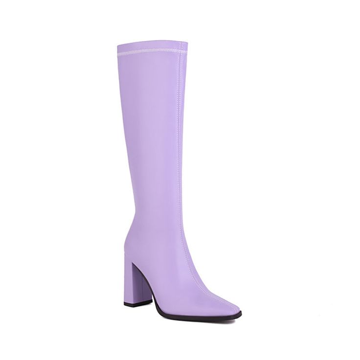 These sultry purple knee high boots are the perfect way to add a touch of glamour to any outfit. The square toe and block heel give them a stylish and sophisticated look. while the zip fastening makes them easy to slip on and off.Whether you're teaming them with a cute dress for a night out or wearing them with skinny jeans and a leather jacket for a rebellious edge. these boots are sure to turn heads. So don't miss out ââ‚?grab a pair of these must-have boots before they're all gone! Upper: Mic Knee-high Boots With Block Heel And Zipper Closure, Trendy Mid-calf Boots With Zipper And Square Toe, Trendy Knee-high Boots With Zipper And Block Heel, Chic Knee-high Boots With Block Heel And Zipper Closure, Trendy Spring Formal Knee-high Boots, Trendy Purple Boots For Spring, Spring Knee-high Heeled Boots With Zipper Closure, Purple Fitted Heeled Boots For Winter, Fitted Purple Heeled Boots For Winter